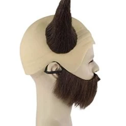 HPO Mighty Viking Mens Wig With Beard Set | Wig With Bald Cap And Horn