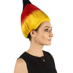 FLAGWIGS Women's Flag Troll Wigs | Germany | National Pride Halloween Wigs | Premium Breathable Capless Cap