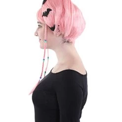 HPO Womens Coral Bat Angel Wig, Pink | Premium Breathable Capless Cap Women's