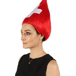 FLAGWIGS Women's Switzerland Flag Sport Troll Wig | Premium Breathable Capless Cap
