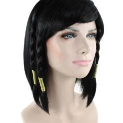 HPO Game Captain Womens Wig | Short Black Cosplay Wig | Premium Breathable Capless Cap