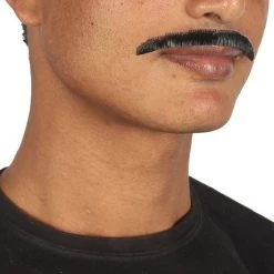 HPO Men's Painter Brush Style Moustache Set | Black Cosplay Facial Hair