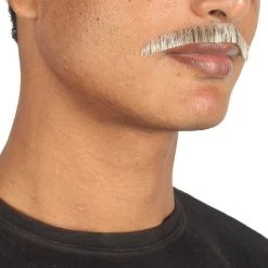 HPO Men's Painter Brush Style Moustache Set | Gray Cosplay Facial Hair