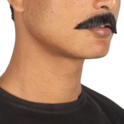 HPO Men's Painter Brush Style Moustache Set | Black Cosplay Facial Hair