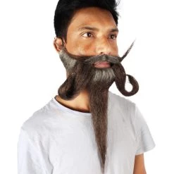 Men's Handlebar Human Hair Mustache | Brown Facial Hair | HPO
