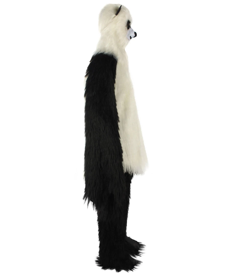 HPO White And Black Panda Costume With Wig & Mask - Long Breathable Synthetic Fibers Bundle