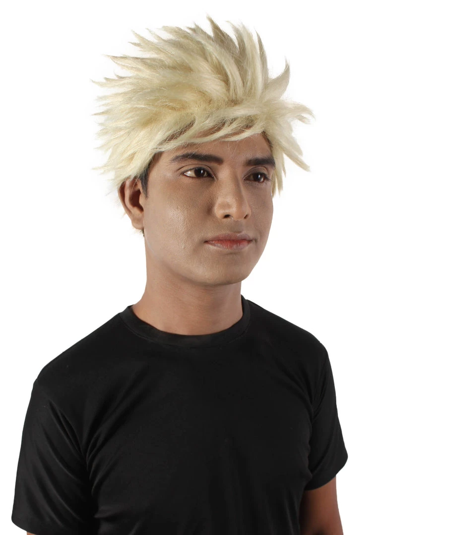 HPO Adult Men's Japanese Superhero Manga Blonde Spiky Wig