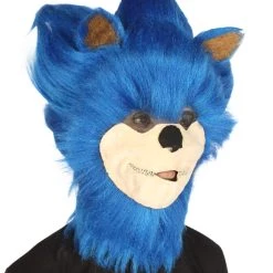 HPO Furry Game | Men's White And Blue Straight Long Furry Hedghog Costume Cosplay Wig | Premium Breathable Capless Cap