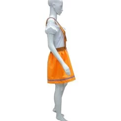 HPO Adult Women's Oktoberfest Beer Garden Girl Costume | Yellow And White Halloween Costume