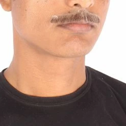 Men's Natural Mustache | Brown Human Facial Hair | HPO