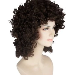 HPO Men's Womens Medium Curly Olympian Lady Wigs Collections | Cosplay Halloween Wigs | Premium Breathable Capless Cap