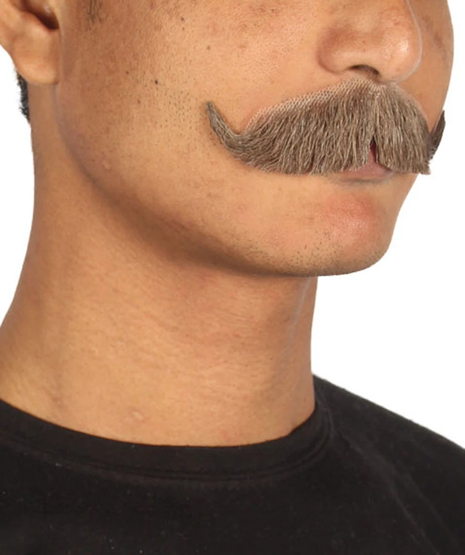 HPO Men's HandLebar Style Moustache Set | Brown Cosplay Facial Hair