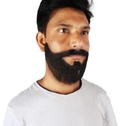 HPO Men's Synthetic Hair Black Beard Cosplay Facial Hair Multiple Color Options