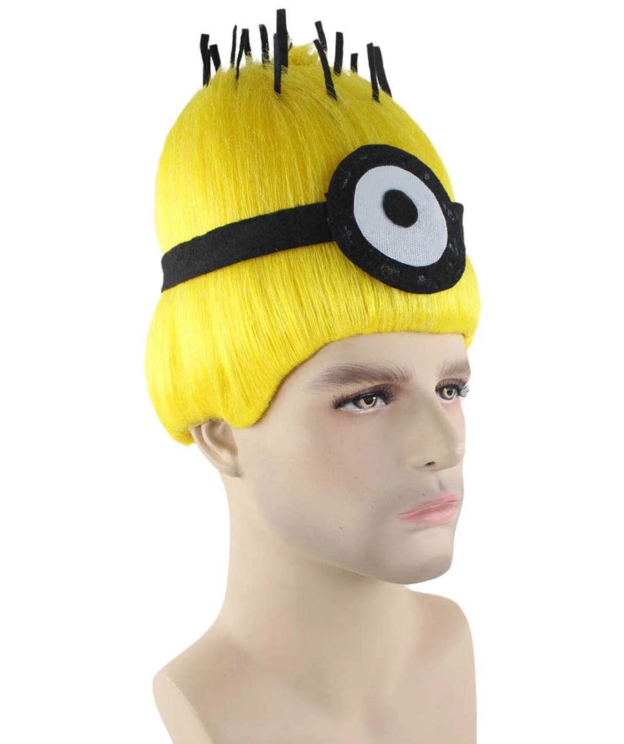 HPO Animation Yellow Mens Wig | Short Yellow Wig | Premium Breathable Capless Cap