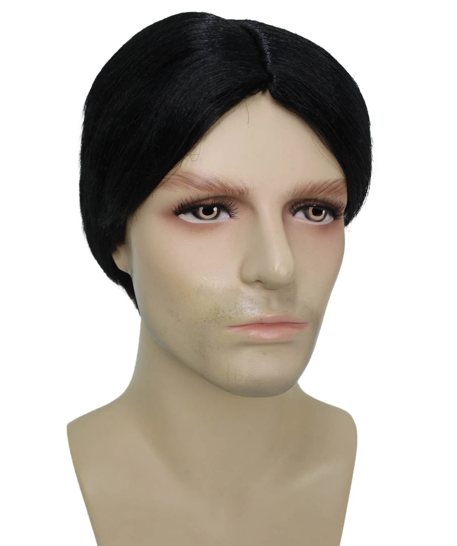 BC Nerd | Men's Black Color Straight Middle Part Nerd Wig