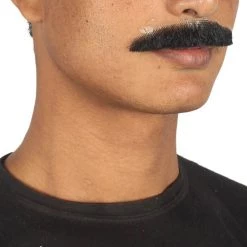 HPO Men's Painter Brush Style Moustache Set | Black Cosplay Facial Hair