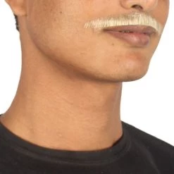 HPO Men's Painter Brush Style Moustache Set | White Cosplay Facial Hair