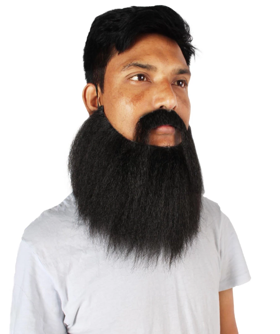 HPO Men's Synthetic Hair Long Beard Cosplay Facial Hair Multiple Color Options
