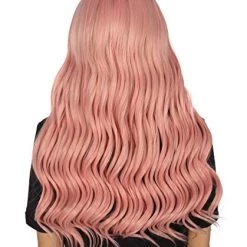 HPO Adults Women Long Length Wavy Wigs | Lt. Pink Cosplay Wigs | Premium Breathable Capless Cap