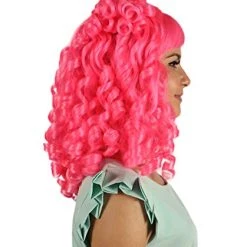 HPO Women's Womens Colonial Lady Pink Curly Wig | Premium Breathable Capless Cap