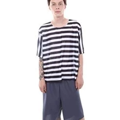 HPO Adult Men's Striped TV/Movie Costume | Black And White Cosplay Costume