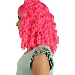 HPO Women's Womens Colonial Lady Pink Curly Wig | Premium Breathable Capless Cap