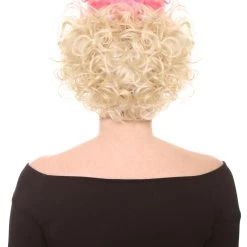 HPO Womens Flapper Girl Wig | Fancy Pink Blond Halloween Wig | Premium Breathable Capless Cap Men's