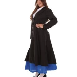HPO Adult Women's English Nanny Marry TV/Movie Costume | Black & Blue Cosplay Costume