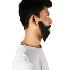 HPO Men's Synthetic Hair Black Beard Cosplay Facial Hair Multiple Color Options