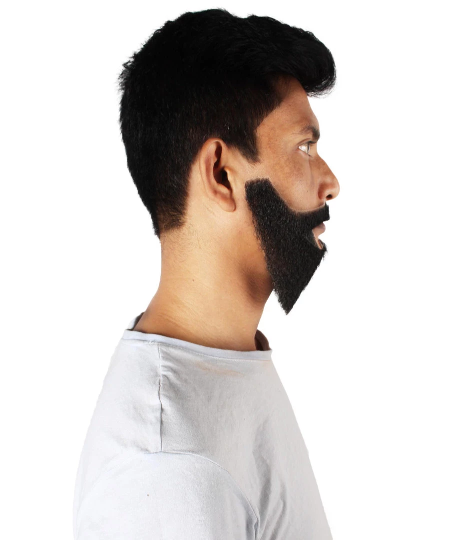 HPO Men's Synthetic Hair Black Beard Cosplay Facial Hair Multiple Color Options