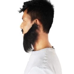 HPO Men's Synthetic Hair Long Beard Cosplay Facial Hair Multiple Color Options