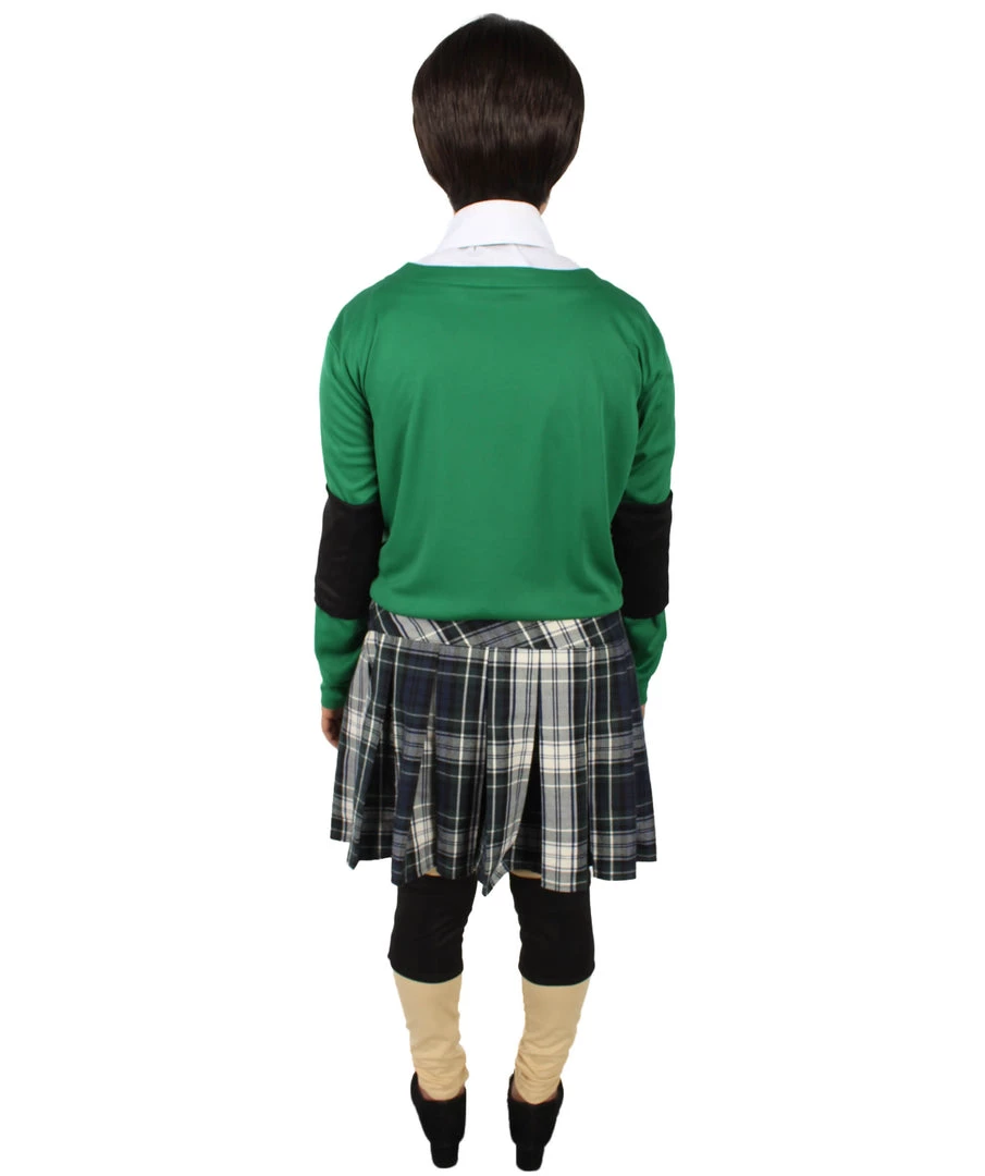 HPO Adult Women's Korean Zombie Bloodstain School Uniform & Green Sweater | Multiple Size Options