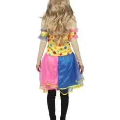 HPO Adult Women's Circus Clown Party Dress Costume | Multi Color Cosplay Costume