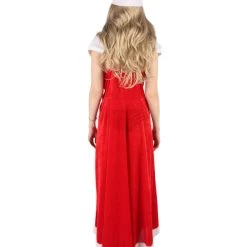 HPO Men's Adult Women Luxury Miss Santa Costume | Red & White Christmas Costume