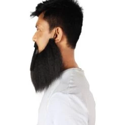 HPO Men's Synthetic Hair Long Beard Cosplay Facial Hair Multiple Color Options
