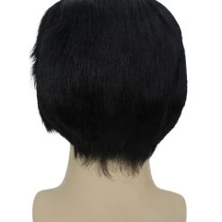 BC Nerd | Men's Black Color Straight Middle Part Nerd Wig