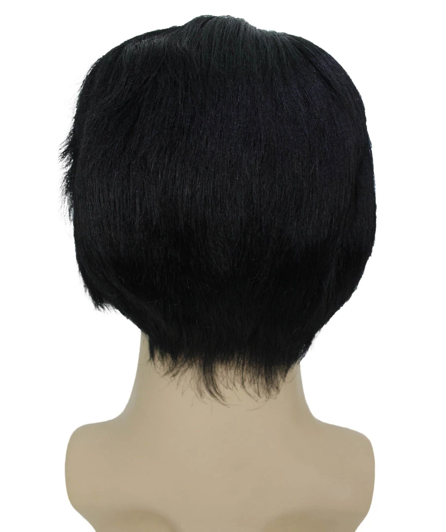 BC Nerd | Men's Black Color Straight Middle Part Nerd Wig