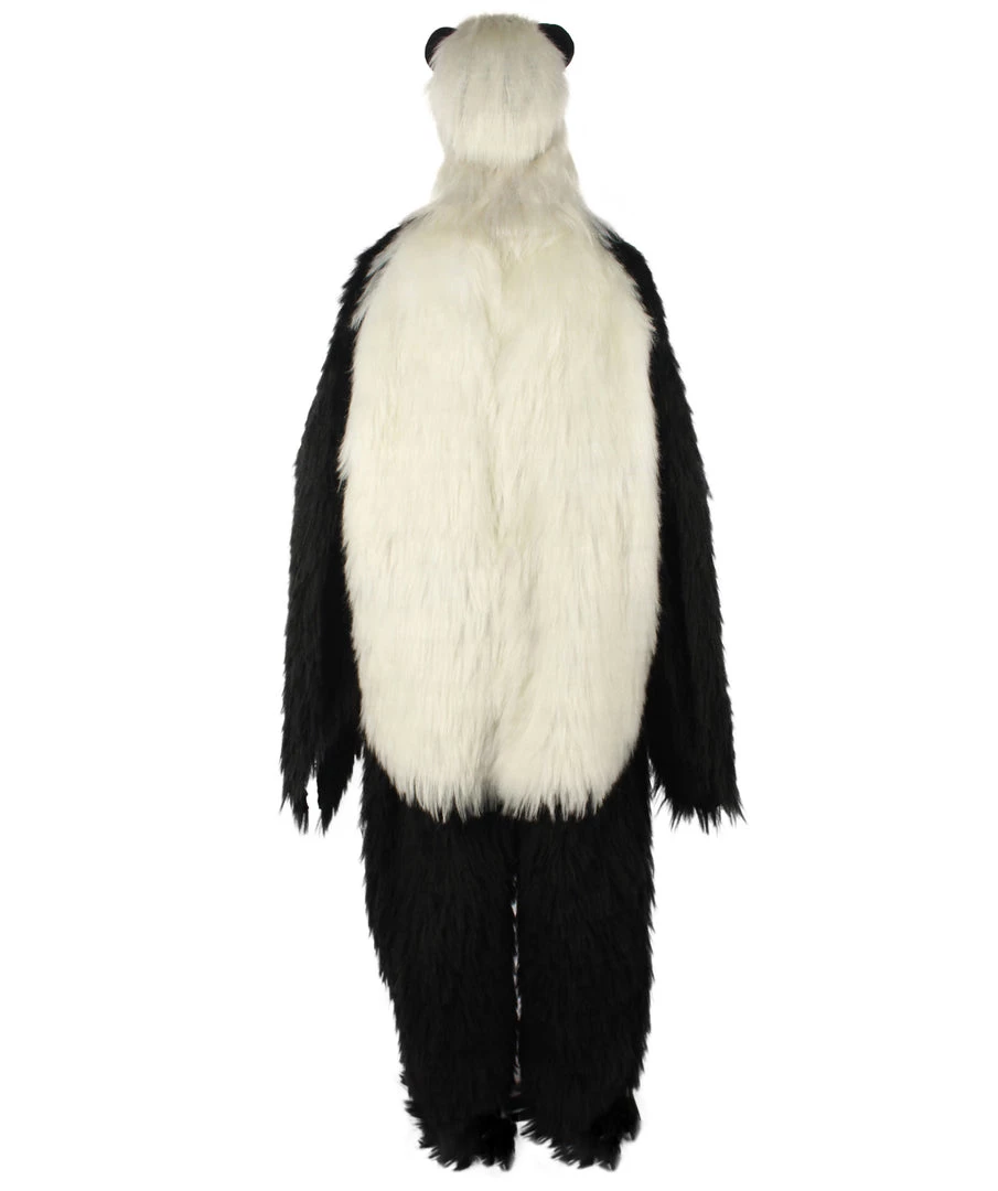 HPO White And Black Panda Costume With Wig & Mask - Long Breathable Synthetic Fibers Bundle