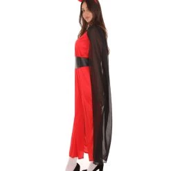 HPO Adult Women's Devil Fancy Dress Scary Costume | Red & Black Halloween Costume
