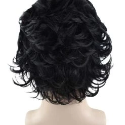 HPO TV Mens Wig And Beard | Black Old Style Wig | Premium Breathable Capless Cap Men's