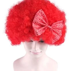 HPO Men's Red Butterfly Womens Wig | Super Size Jumbo Afro Character Cosplay Halloween Wig | Premium Breathable Capless Cap