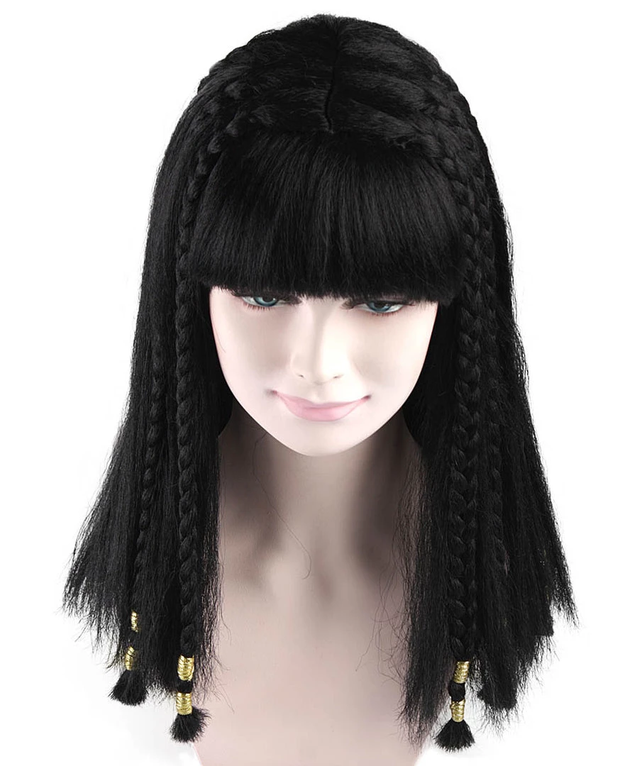 HPO Playful Brunette Adult Womens Wig | Black Long Cosplay Halloween Wig | Premium Breathable Capless Cap