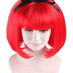 HPO Princess Snow Red Womens Wig | Bob Straight Character Cosplay Halloween Wig | Premium Breathable Capless Cap