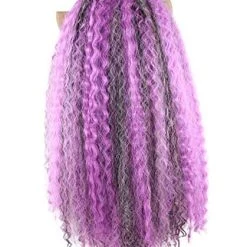 HPO Men's Monster Womens Wig | Purple Curly Long Wig | Premium Breathable Capless Cap