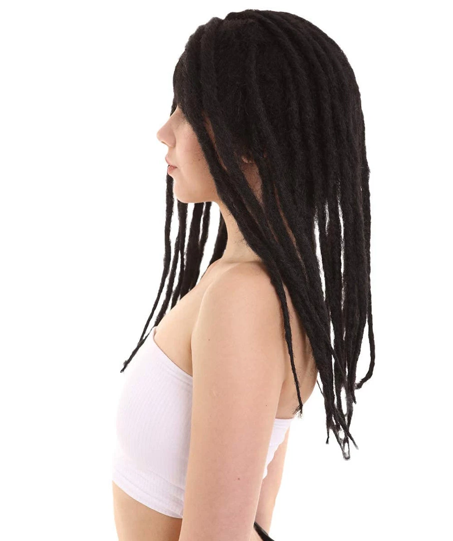 HPO Womens Long Lock Wig With Bangs | Premium Breathable Capless Cap Women's