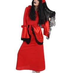 HPO Adult Women's Day Of The Dead Bride Costume | Red Cosplay Costume