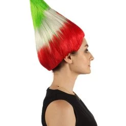 FLAGWIGS Women's Flag Troll Wigs | Iran | National Pride Green Red White Troll Wigs | Premium Breathable Capless Cap
