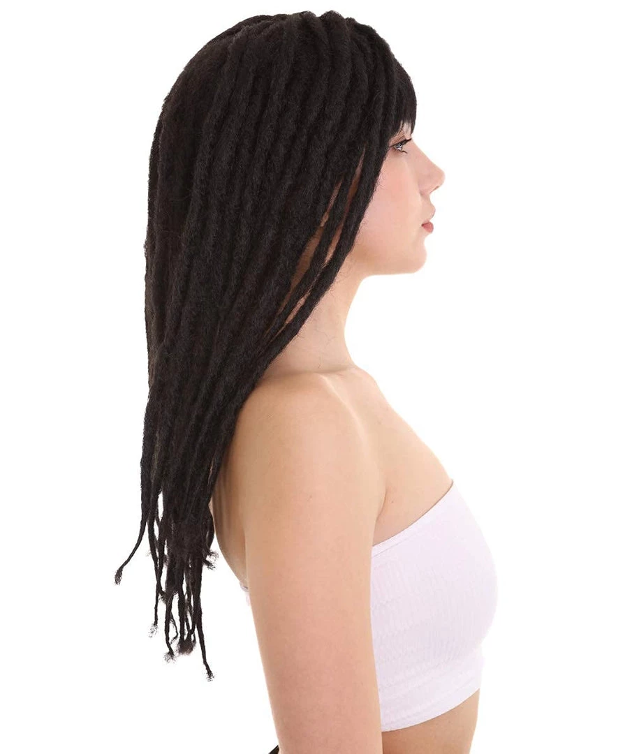 HPO Womens Long Lock Wig With Bangs | Premium Breathable Capless Cap Women's