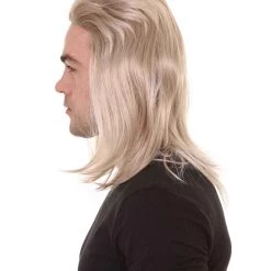HPO Tiger Mens Mullet Wig | Blonde Retro Wig | Premium Breathable Capless Cap
