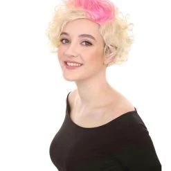 HPO Womens Flapper Girl Wig | Fancy Pink Blond Halloween Wig | Premium Breathable Capless Cap Men's